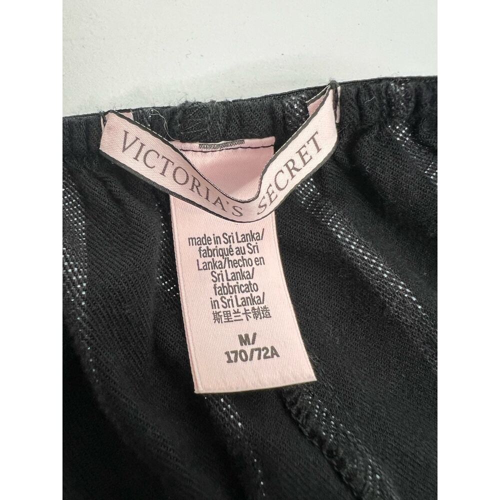 Victoria’s Secret Black Love Sleep Shorts Striped Women’s Size Medium - Picture 4 of 7